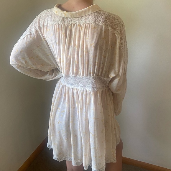 Free People Sheer Romance Mini Dress women’s size small - Picture 3 of 6